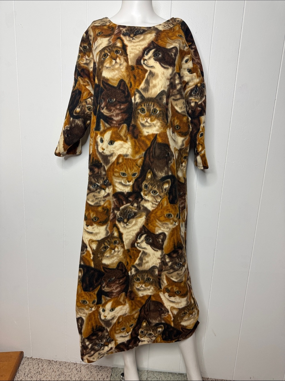Fleece cat theme house dress pajamas approx M
